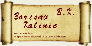 Borisav Kalinić vizit kartica
